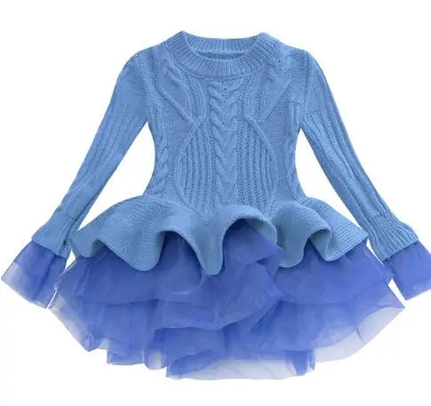 Kids Warm Knitted Chiffon