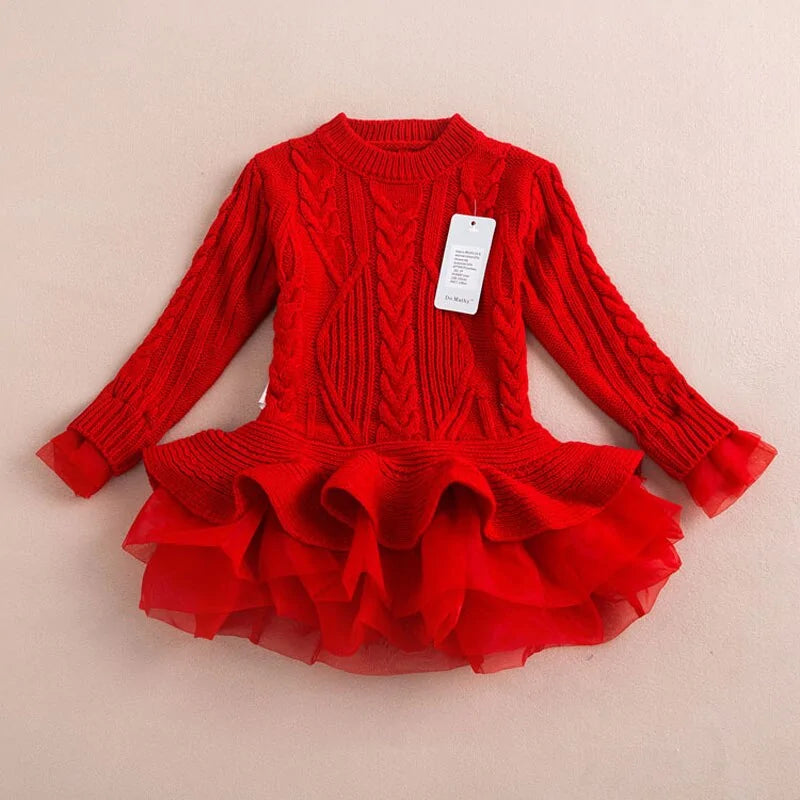 Kids Warm Knitted Chiffon