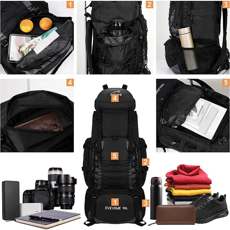 90L Outdoor Travel Backpack for Camping and Hiking - Simply Great Gear