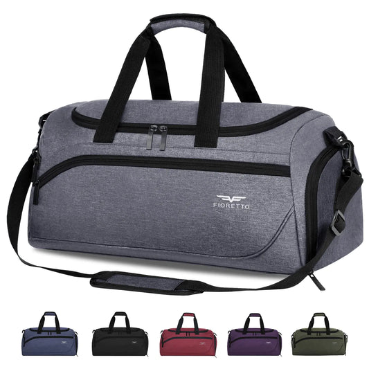 Men’s Gym Bag – 43L Foldable Travel Duffel with Wet Pocket & Shoe Compartment, Airplane-Friendly Weekender Sports Bag