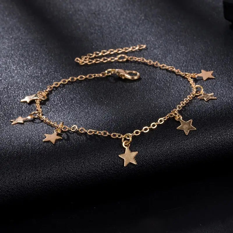 Gold Pentagram Anklet Jewelry - Simply Great Gear