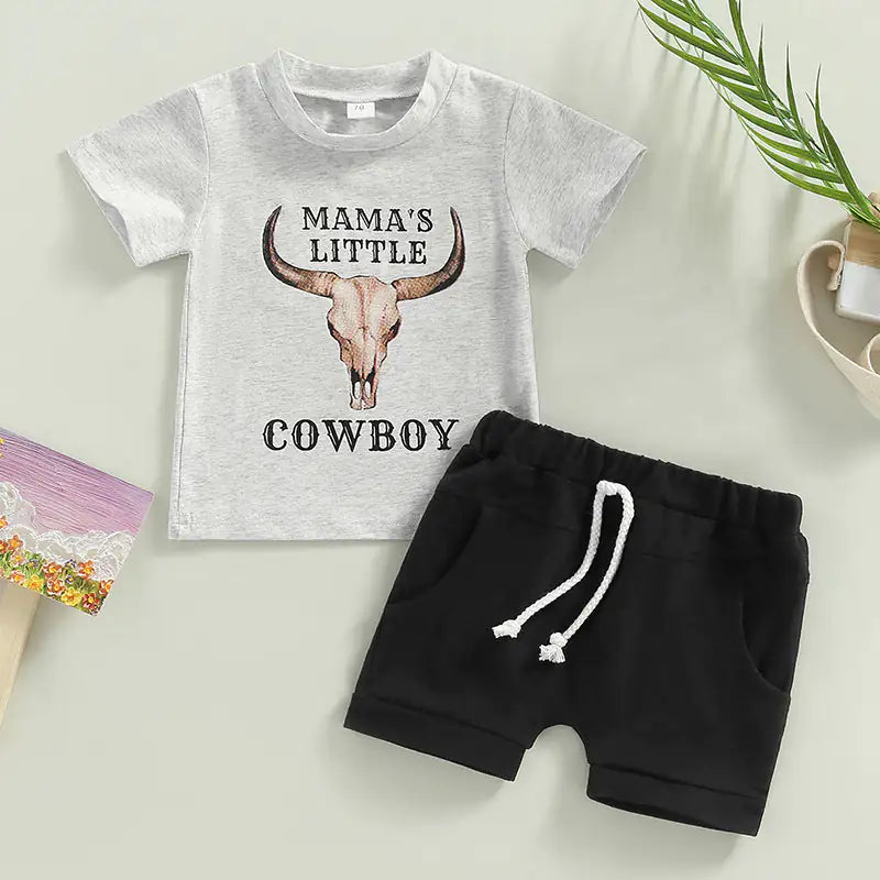 Casual Baby Boy Clothes Suit Cartoon Cow Print - Simply Great Gear