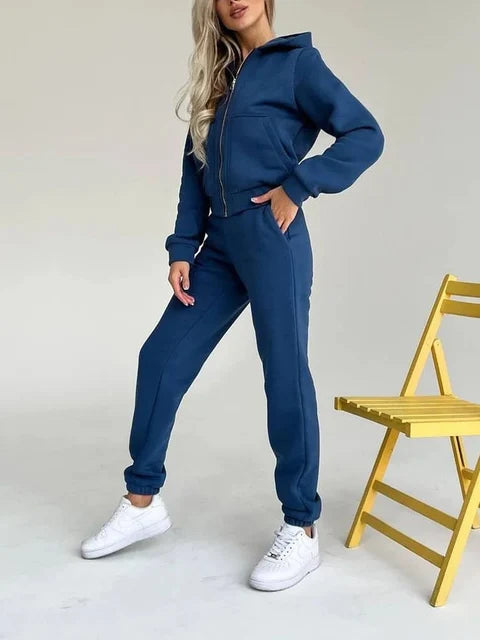 Women Winter Velvet Tracksuit Two-Piece Set