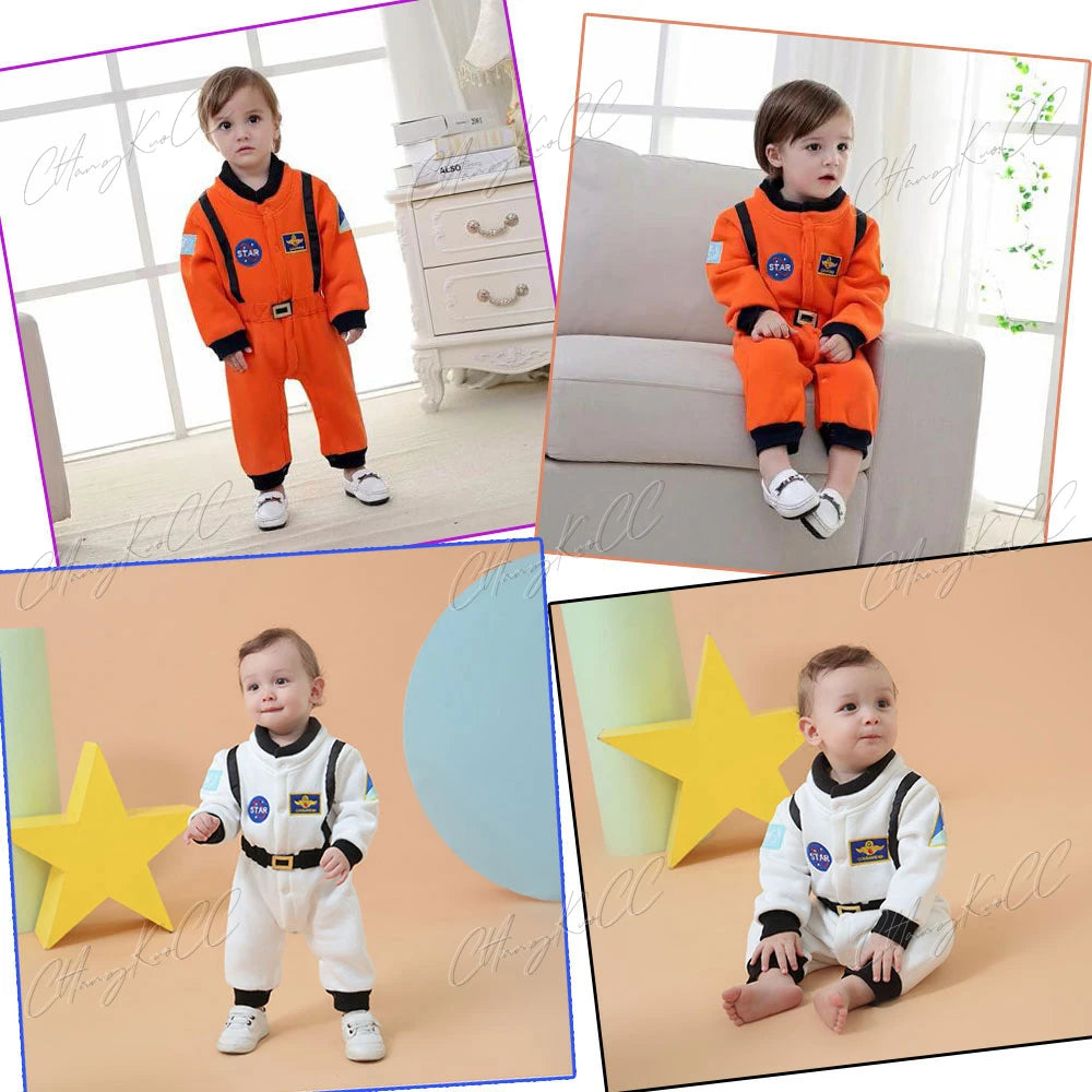 Astronaut Costume Space Suit Rompers for Baby Boys Toddler Infant Halloween Christmas Birthday Party Cosplay Fancy Dress