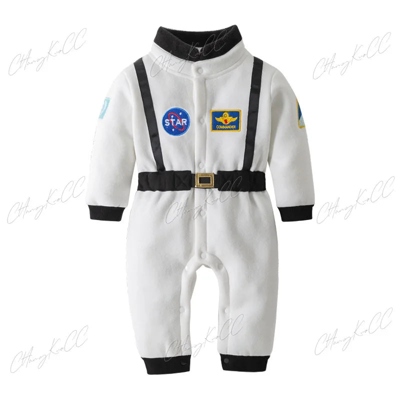 Astronaut Costume Space Suit Rompers for Baby Boys Toddler Infant Halloween Christmas Birthday Party Cosplay Fancy Dress