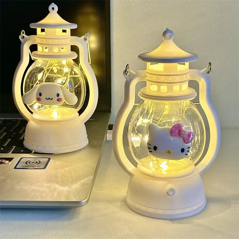 SanrioHelloKitty Kuromi Halloween Christmas Halloween Decoration Small Oil Lamp Cute Cartoon Portable Small Lantern Holiday Gift