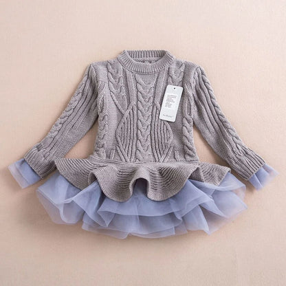 Kids Warm Knitted Chiffon