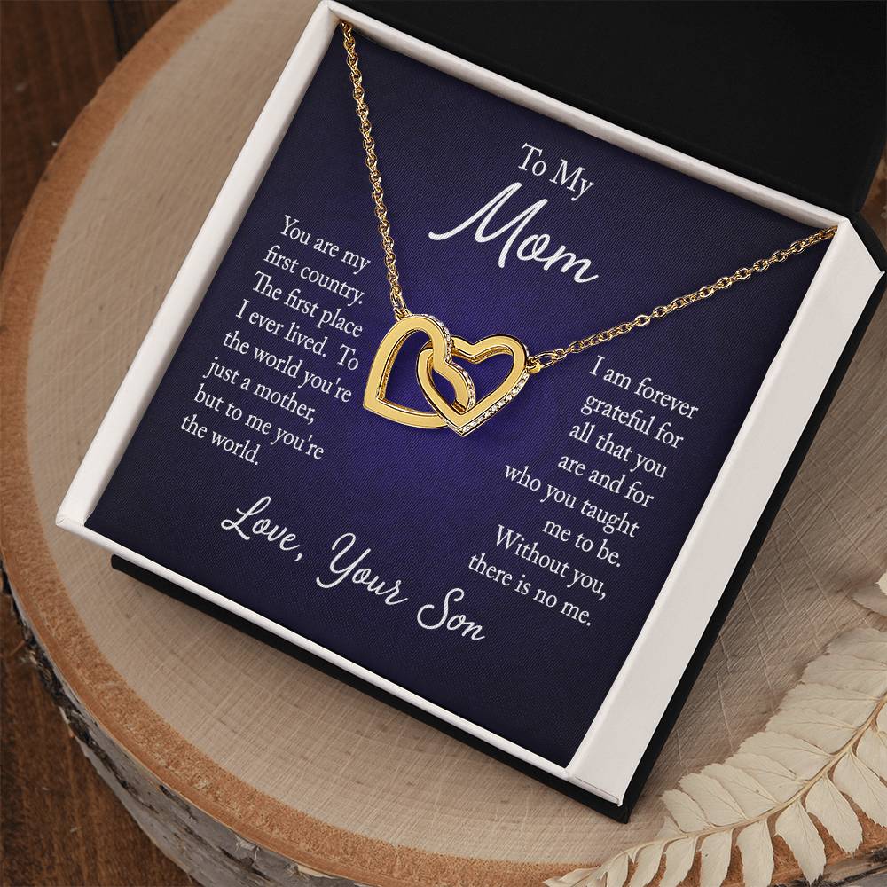 Interlocking Hearts Necklace - For Mom From Son - Simply Great Gear