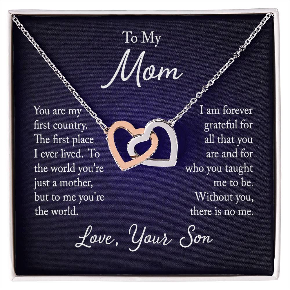 Interlocking Hearts Necklace - For Mom From Son - Simply Great Gear