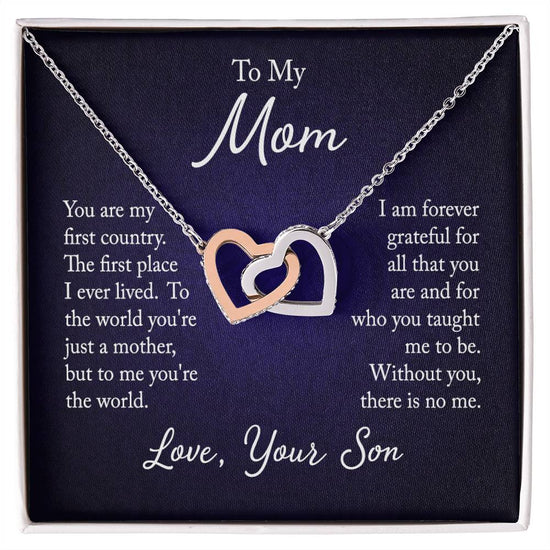 Interlocking Hearts Necklace - For Mom From Son - Simply Great Gear