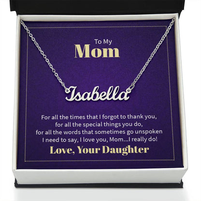 Custom Name Necklace - For Mom From Daughter - Simply Great Gear