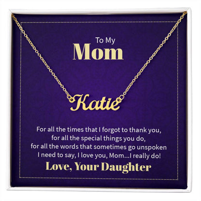 Custom Name Necklace - For Mom From Daughter - Simply Great Gear