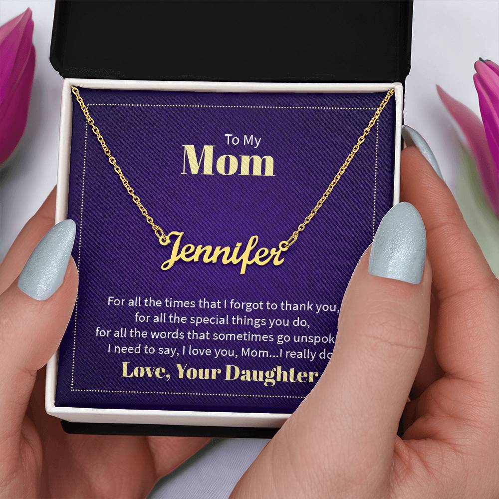 Custom Name Necklace - For Mom From Daughter - Simply Great Gear