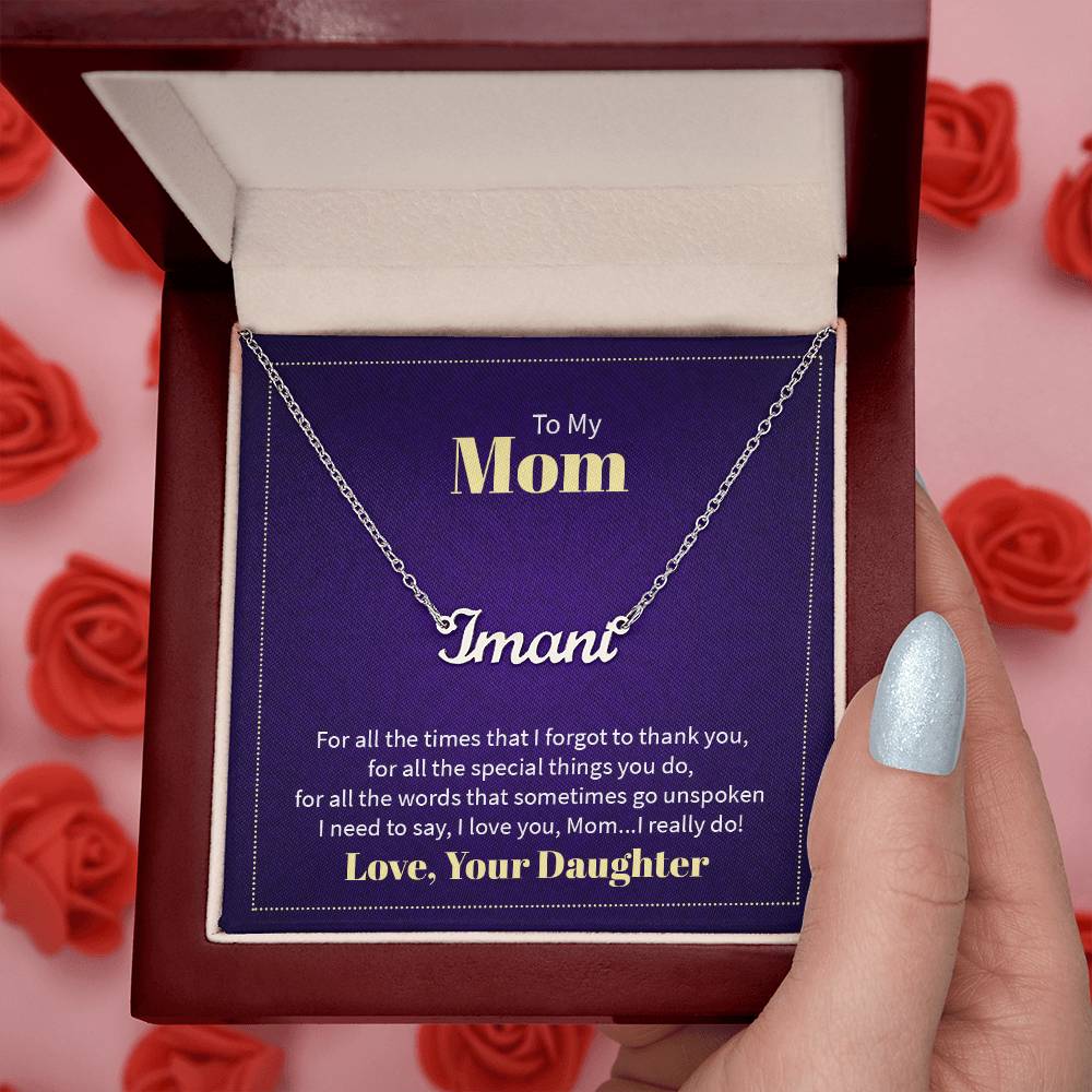 Custom Name Necklace - For Mom From Daughter - Simply Great Gear