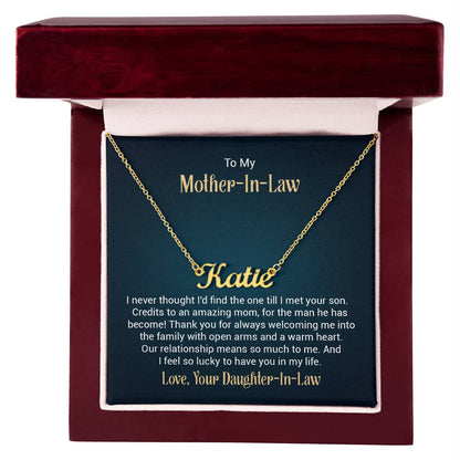 Custom Name Necklace w/ Message Card - For Mother-in-Law - Simply Great Gear