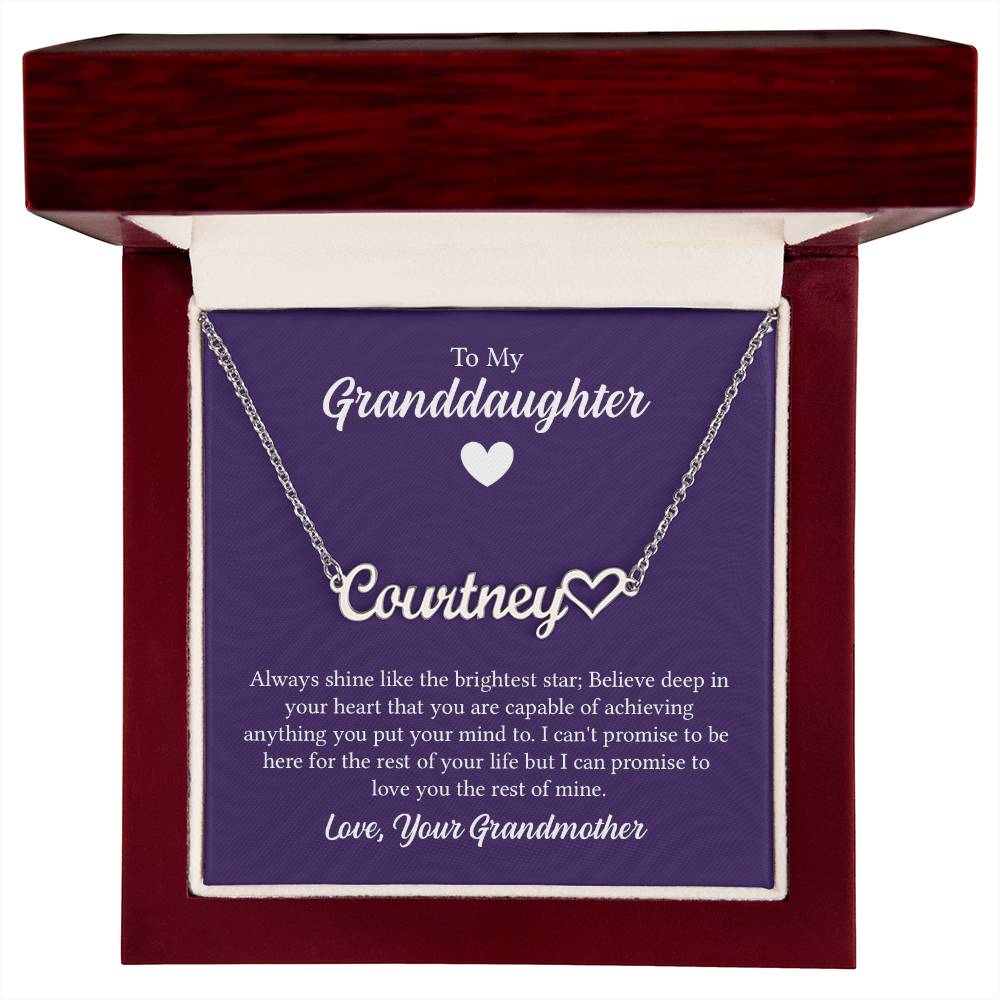 Heart Name Necklace - For Granddaughter From Grandmother - Simply Great Gear