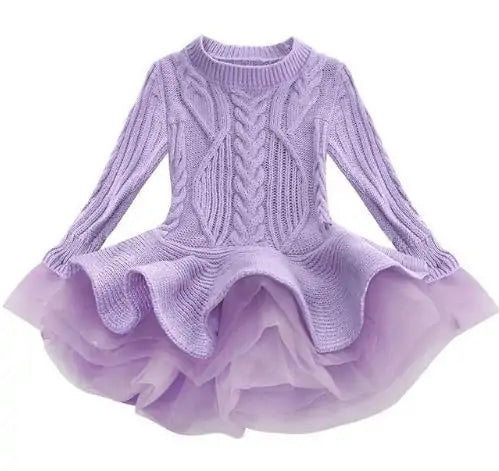 Kids Warm Knitted Chiffon