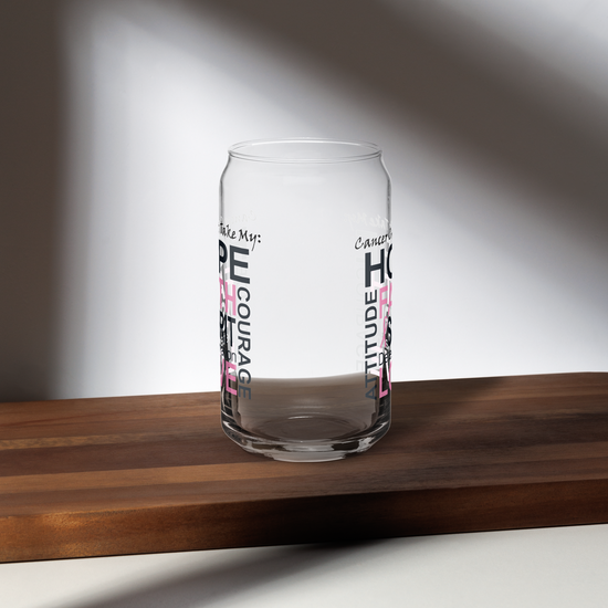 Breast Cancer Hope & Faith Can-shaped glass - Simply Great Gear