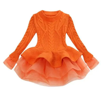 Kids Warm Knitted Chiffon