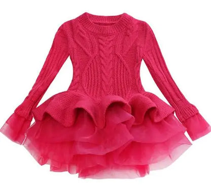 Kids Warm Knitted Chiffon