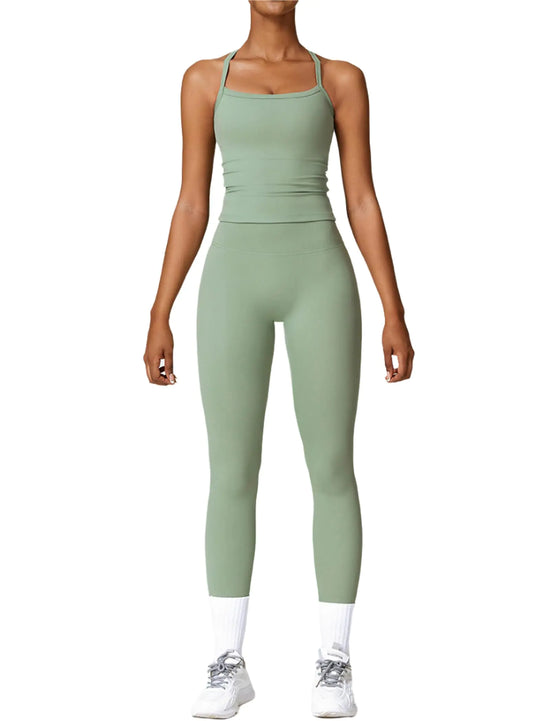 Women’s Seamless Workout Set – 2-Piece Tank Top & Leggings | Breathable Activewear