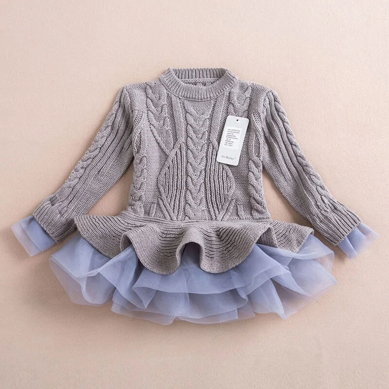 Kids Warm Knitted Chiffon