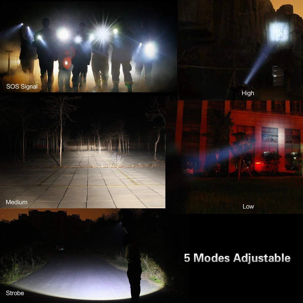 Super-Bright 90000LM LED Tactical Flashlight 5 Modes Zoomable Torch Searchlight - Simply Great Gear