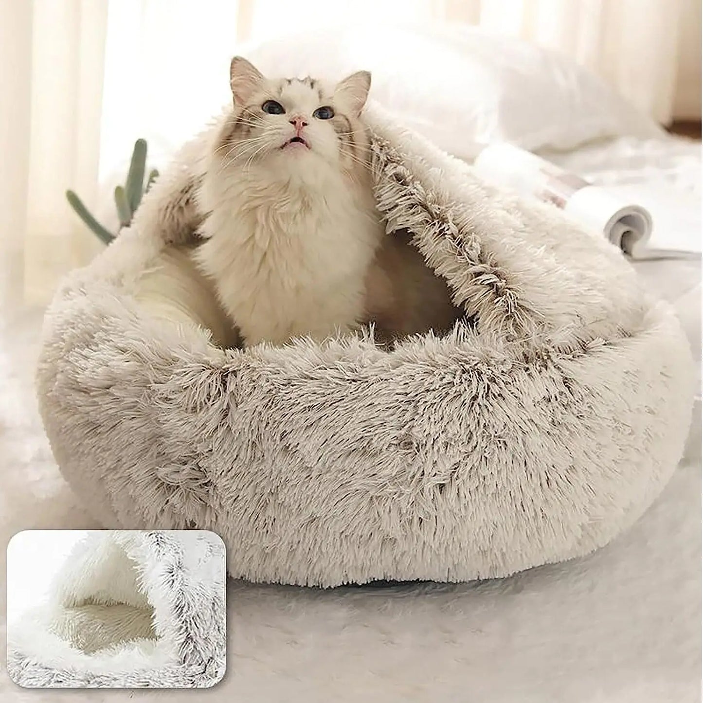 Plush Round Cat Bed