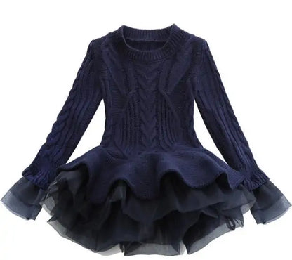 Kids Warm Knitted Chiffon