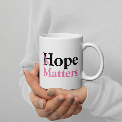 Breast Cancer Hope Matters White Glossy Mug - Simply Great Gear