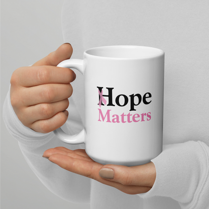 Breast Cancer Hope Matters White Glossy Mug - Simply Great Gear