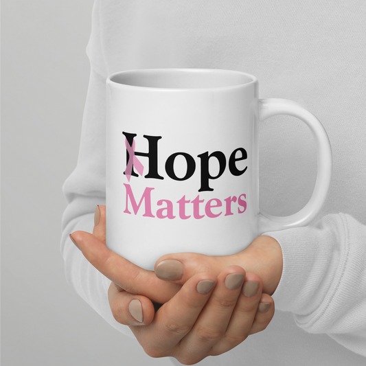 Breast Cancer Hope Matters White Glossy Mug