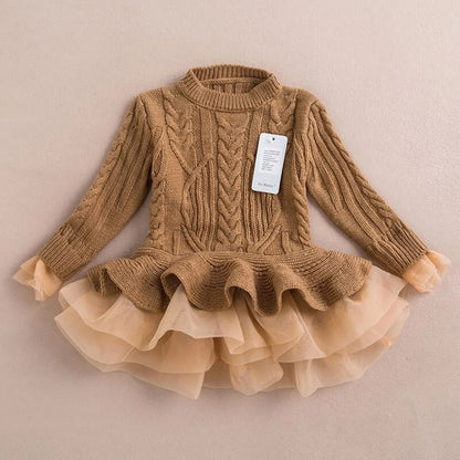 Kids Warm Knitted Chiffon