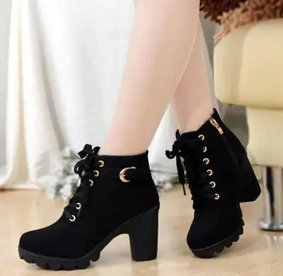 Women Winter Thick Heeled Boots