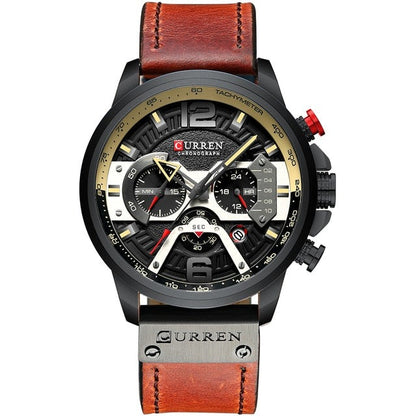 Military Leather Chronograph Wristwatch - Simply Great Gear